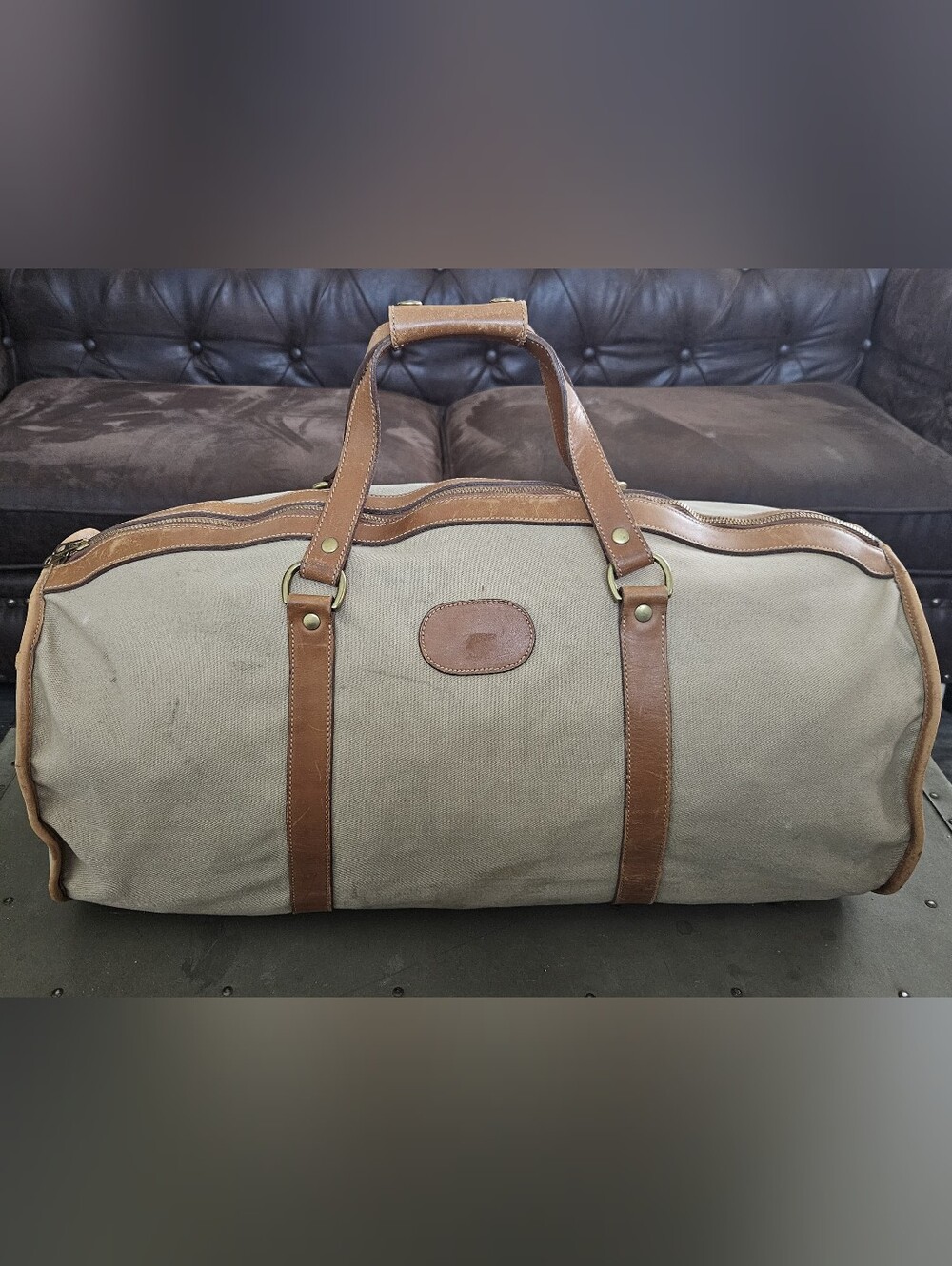 Ghurka Marley Hodgson No. 48 Vintage Cargo III Duffle Bag - Leather Canvas 1984